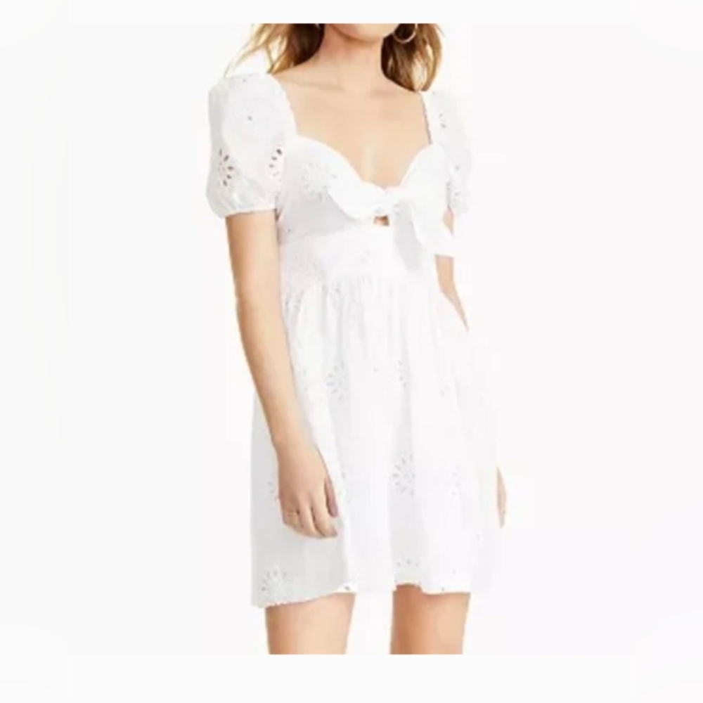 Elegant White Eyelet Dress